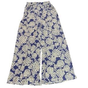 THE ZIGZAG STRIPE Wide Leg Floral Pants with Pockets
